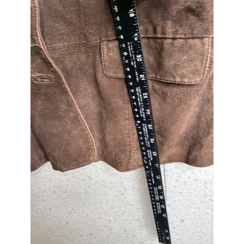 Bagatelle Brown Suede Leather Blazer Jacket Womens Size 10 Two Button Lined - Picture 5 of 9